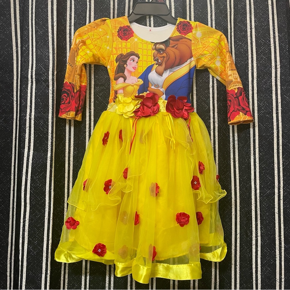 Enchanting Yellow and Red Beauty and the Beast Dress